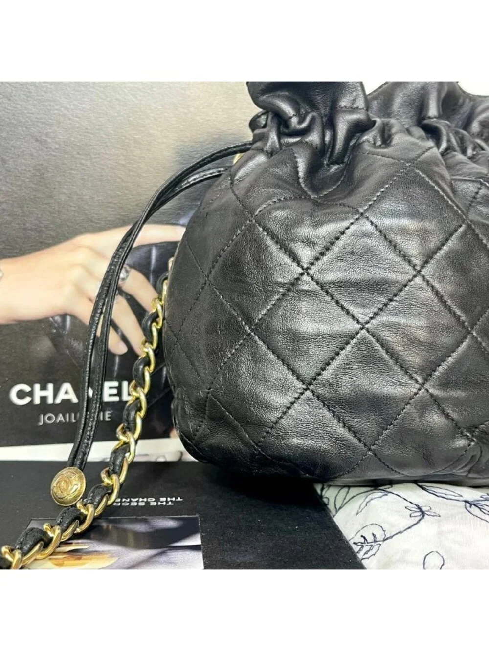 Chanel Quilted Drawstring Vintage Shoulder